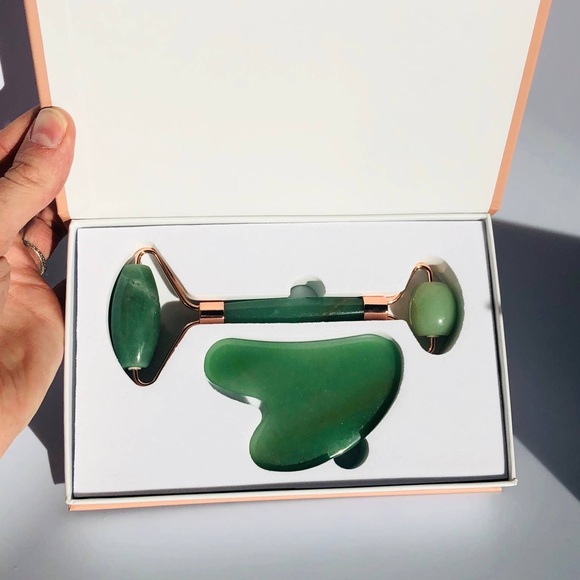 🆕 Native Nectar Jade Roller + Gua Sha Massager - Picture 1 of 4